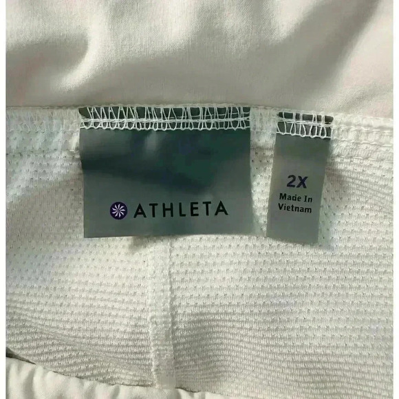ATHLETA WOMEN’S 2X WHITE PLEATED TENNIS PLAY ON SKORT SKIRT - Picture 7 of 9